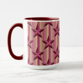 Starry Maroon Pink Beige White Combo Mug  マグカップ (左)
