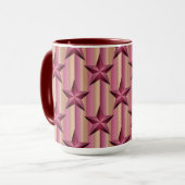 Starry Maroon Pink Beige White Combo Mug  マグカップ (正面左)