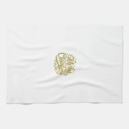 Starry Merry Christmas Greeting キッチンタオル