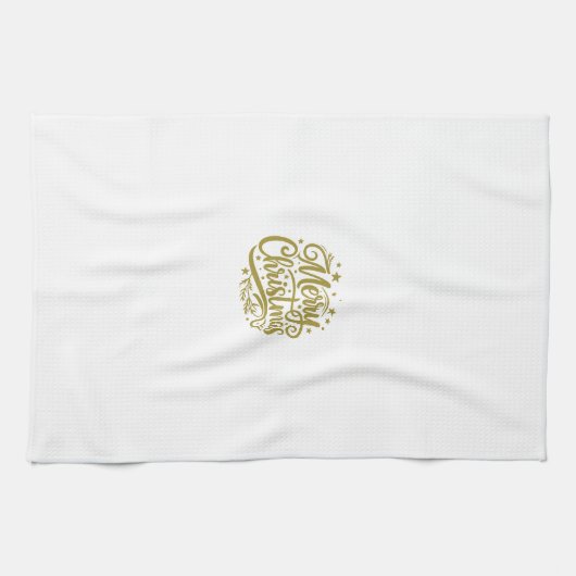 Starry Merry Christmas Greeting キッチンタオル (横)