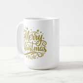 Starry Merry Christmas Greeting コーヒーマグカップ (正面左)