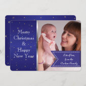 Starry Midnight Blueのエレガントカスタム写真 シーズンカード (正面/裏面)