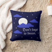 Starry Moon with Clouds: Dark Blue クッション (ブランケット)