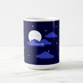 Starry Moon with Clouds:  Dark Blue コーヒーマグカップ (中央)