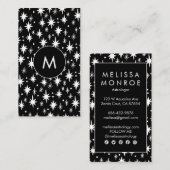 Starry Nightミニマルカッコいいラストロエレガントゴイニシャル 名刺 (正面/裏面)