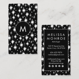 Starry Nightミニマルカッコいいラストロエレガントゴイニシャル 名刺