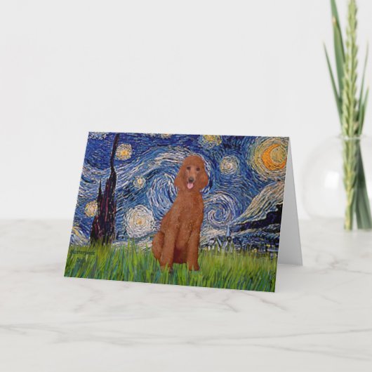 Starry Night - ダークレッド スタンダードプードル #1 カード (正面)