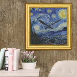 Starry Night、ビンセント・ヴァン・ゴッホ・フレーム スクエア壁時計