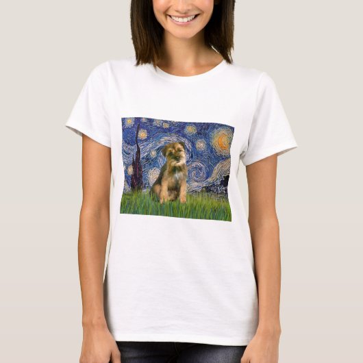 Starry Night - ボーダー・テリア #1 Tシャツ (正面)