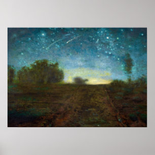 Starry Night, 1850-1865 Jean-Francois Millet著 ポスター