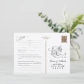 Starry Night Adlibs RSVPの結婚ポストカード 招待状 (スタンド正面)