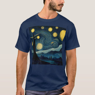 Starry Night Art Deco Vincent van Gogh Art  Tシャツ