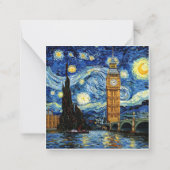 Starry Night Big Ben London England ノートカード (裏面)
