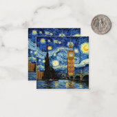 Starry Night Big Ben London England ノートカード (正面/裏面インサイチュ)