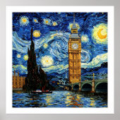 Starry Night Big Ben London England ポスター (正面)