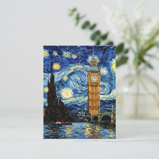 Starry Night Big Ben London England 出欠カード (スタンド正面)