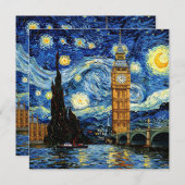 Starry Night Big Ben London England 招待状 (正面/裏面)