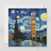 Starry Night Big Ben London England 招待状 (裏面)