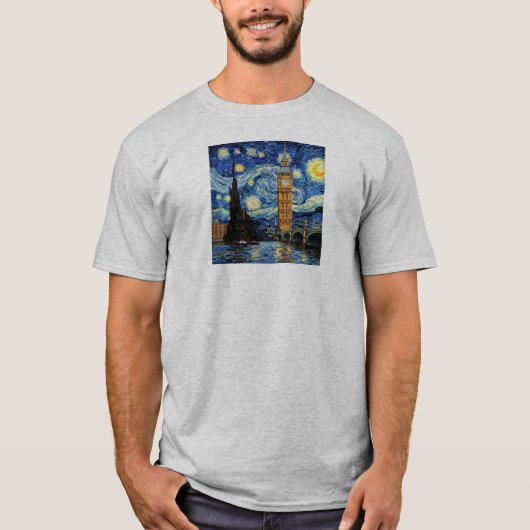 Starry Night Big Ben London England Tシャツ (正面)