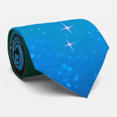 Starry Night Blue Galaxy Sky ネクタイ (ロール)