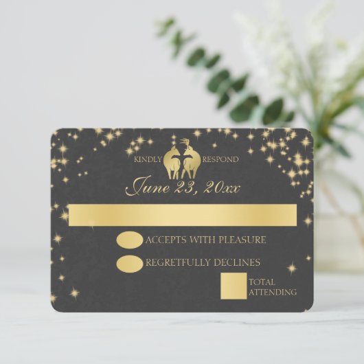 Starry Night BuckとDoe Reply Card 出欠カード (スタンド正面)