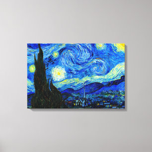 Starry Night by Vanゴッホトリプルパネルキャンバスプリント キャンバスプリント