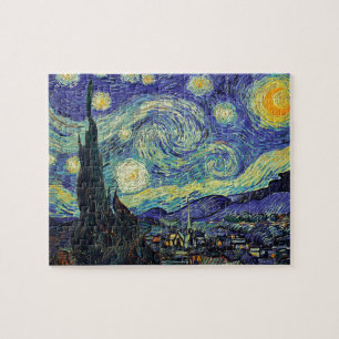 Starry Night by van Gogh Modern Art Painting Blue ジグソーパズル