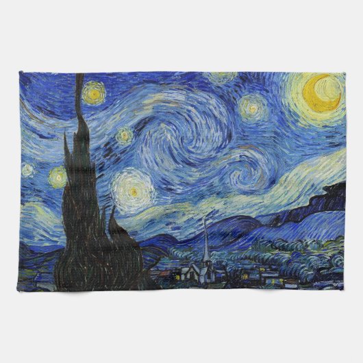Starry Night by Vincent Vanゴッホハンドタオル キッチンタオル (横)