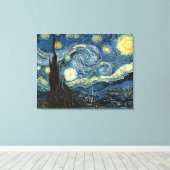 Starry Night by Vincent vanゴッホ.有名アート キャンバスプリント (インサイチュ (ウッドフロア))