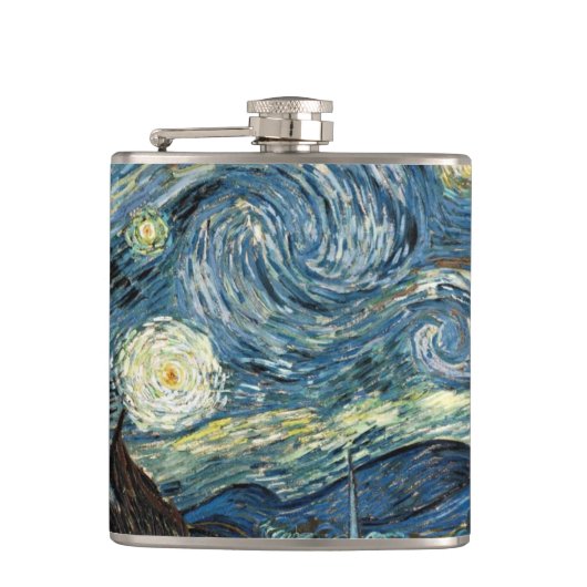 Starry Night by Vincent vanゴッホ.有名アート フラスク (正面)