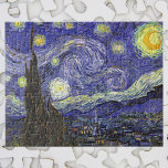 Starry Night by Vincent van Gogh ジグソーパズル<br><div class="desc">Starry Night by Vincent van Gogh is a vintage fine art post impressionism landscape cityscape painting featuring a view of Saint Remy, France from van Gogh's asylum. The night sky is swirling with clouds with a bright crescent moon and shining stars over the quaint village. Starry Night is probably van...</div>