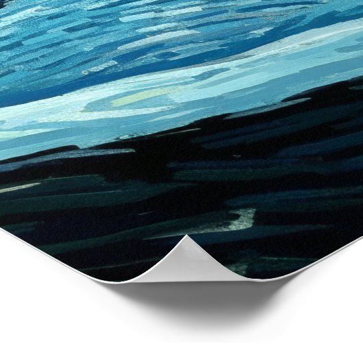 Starry Night Cat Van Gogh Inspired Starry Sky ポスター (角)