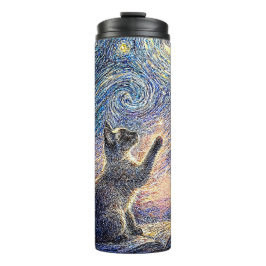 Starry Night Cat – Van Gogh Style Art タンブラー