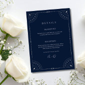 Starry Night Celestial Wedding Navy Blue Elegant I 招待状