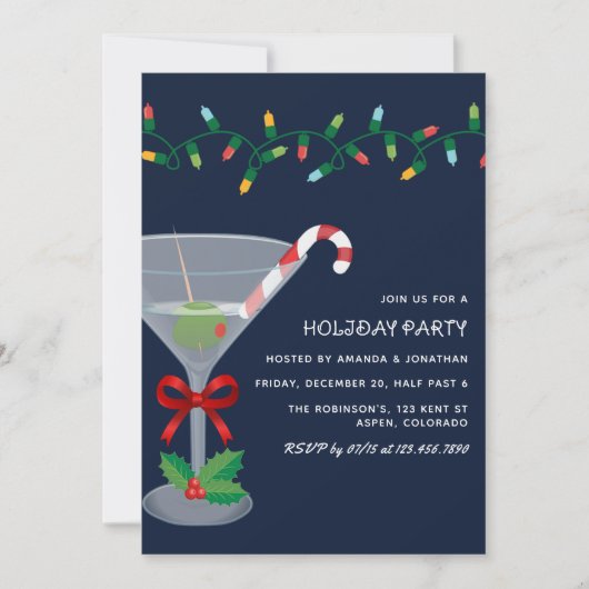 Starry Night Christmas Holiday Cocktail Party 招待状 (正面)