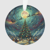 Starry Night Christmas Ornament Round Acrylic オーナメント (正面)