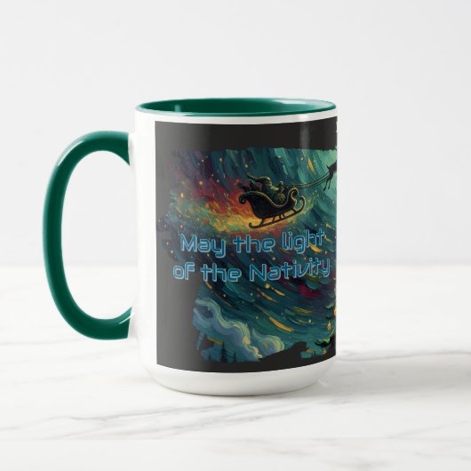 Starry Night Christmas Santa Mug マグカップ (左)