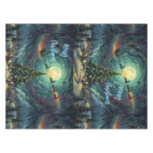 Starry Night Christmas Tablecloth 52x70 Santa テーブルクロス (正面(横))