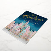 Starry Night Christmas Town Foil Holiday Card 箔シーズンカード (回転した状態)