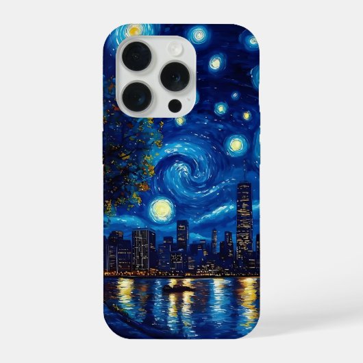 Starry Night City Phone Case iPhoneケース (裏面)