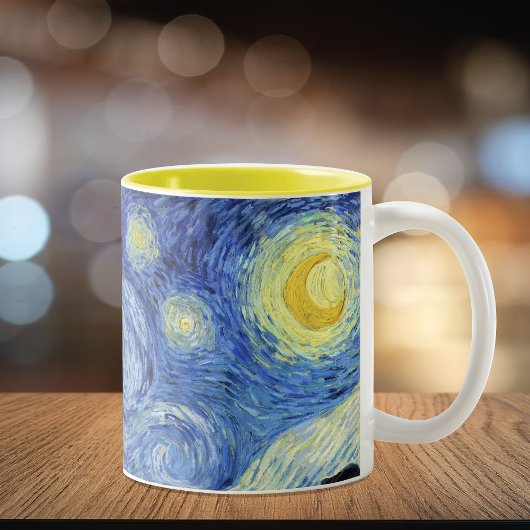 Starry Night Crescent Moon Van Gogh ツートーンマグカップ