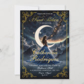 Starry Night Dusty Blue Sweet Sixteen Invitation 招待状 (正面)