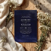 Starry Night Elegant Modern Chic QR Code Wedding 招待状