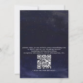 Starry Night Elegant Modern Chic QR Code Wedding 招待状 (裏面)