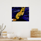 STARRY NIGHT FOX I | 好奇心のあるまなざし ポスター (キッチン)