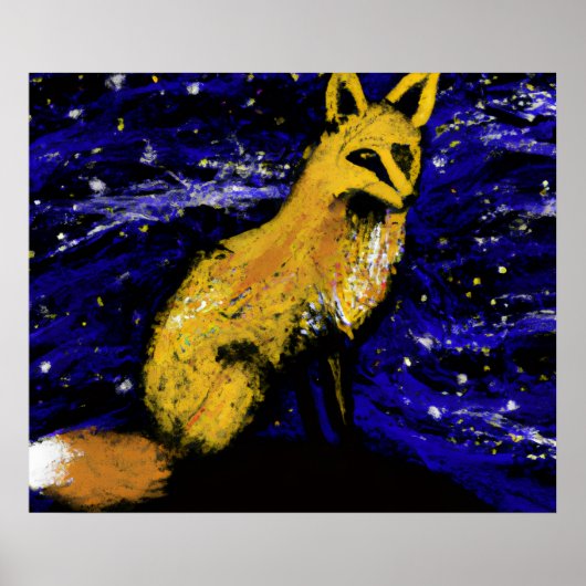 STARRY NIGHT FOX I | 好奇心のあるまなざし ポスター (正面)