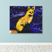 STARRY NIGHT FOX I | 好奇的なまなざし キャンバスプリント (インサイチュ (ウッドフロア))