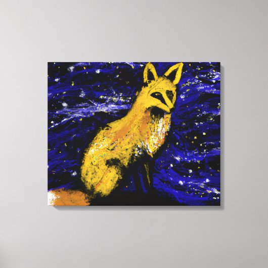 STARRY NIGHT FOX I | 好奇的なまなざし キャンバスプリント (正面)