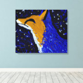 STARRY NIGHT FOX II | 月明かりの見張り キャンバスプリント (インサイチュ (ウッドフロア))