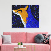 STARRY NIGHT FOX II | 月明かりの見張り キャンバスプリント (インサイチュ (リビング))